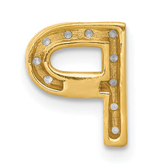 10K  Diamond Letter P Initial Charm