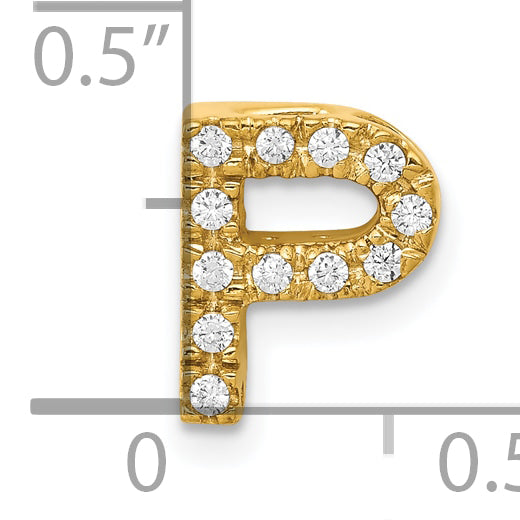 10K  Diamond Letter P Initial Charm