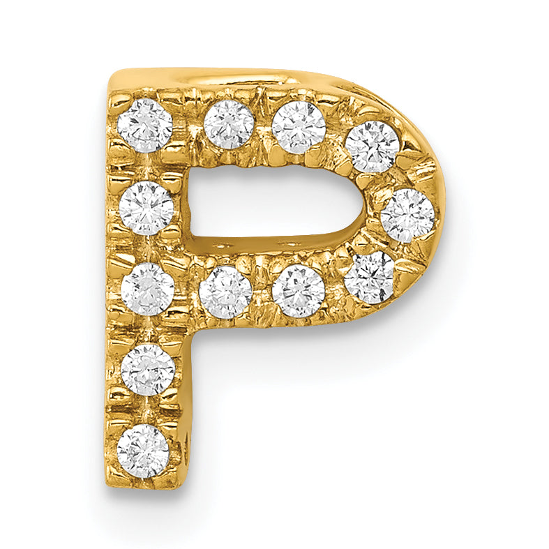 10K  Diamond Letter P Initial Charm