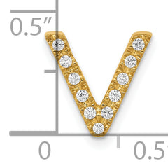 10K  Diamond Letter V Initial Charm