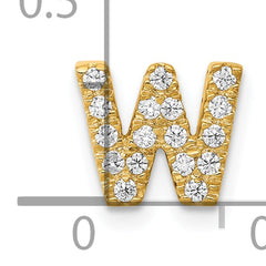 10K  Diamond Letter W Initial Charm