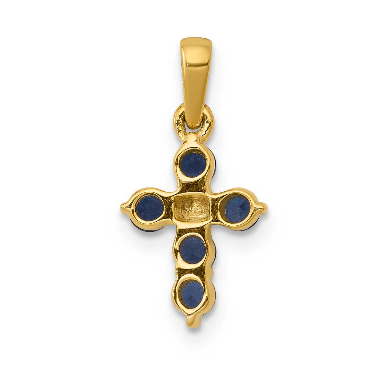 10K Sapphire and Diamond Cross Pendant