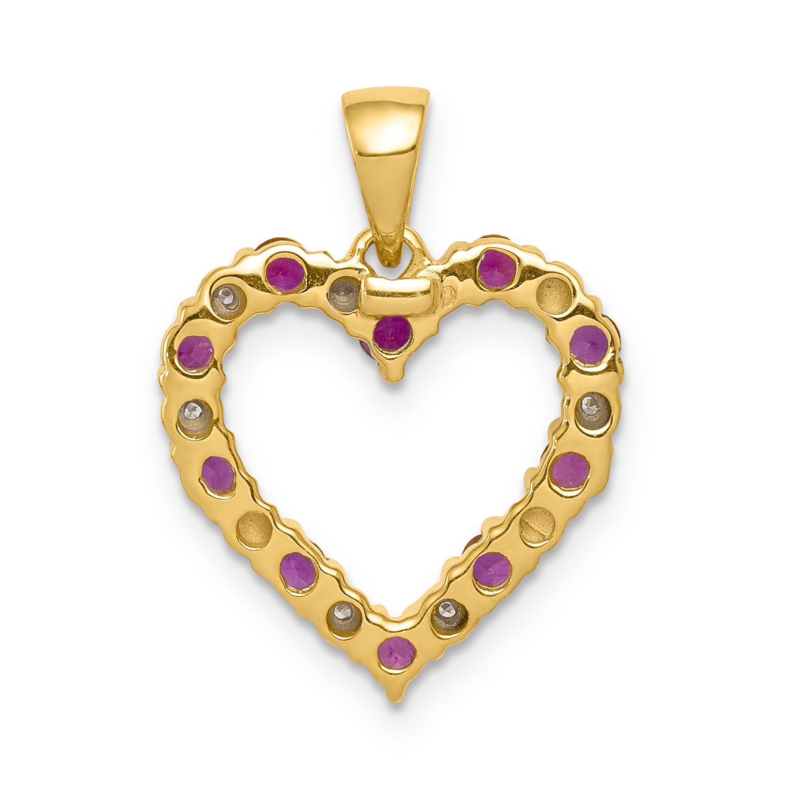 10k Diamond and .35 Ruby Heart Pendant