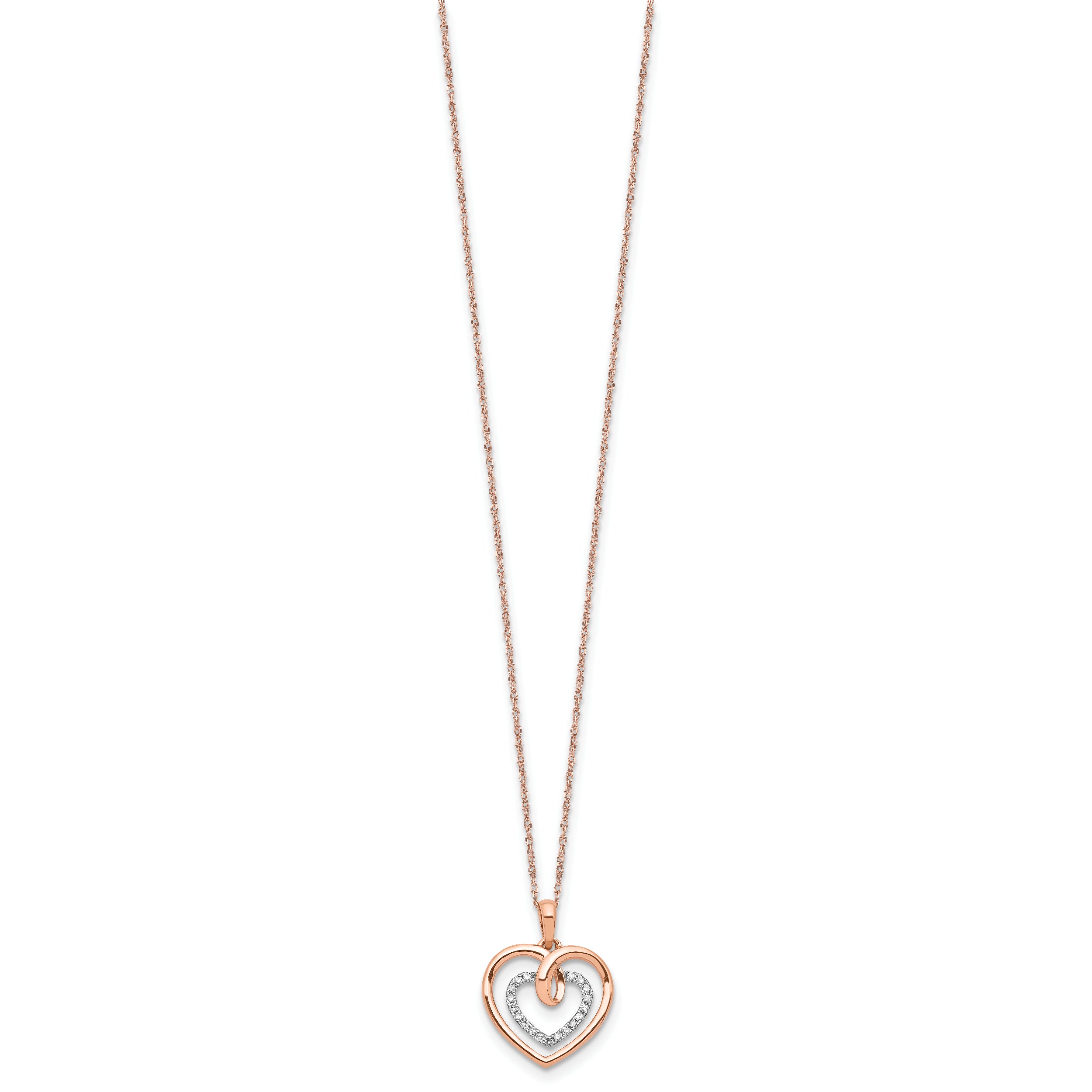 14K Two-Tone Lab Grown Diamond Hearts Necklace