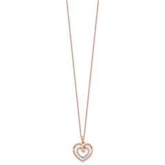 14K Two-Tone Lab Grown Diamond Hearts Necklace