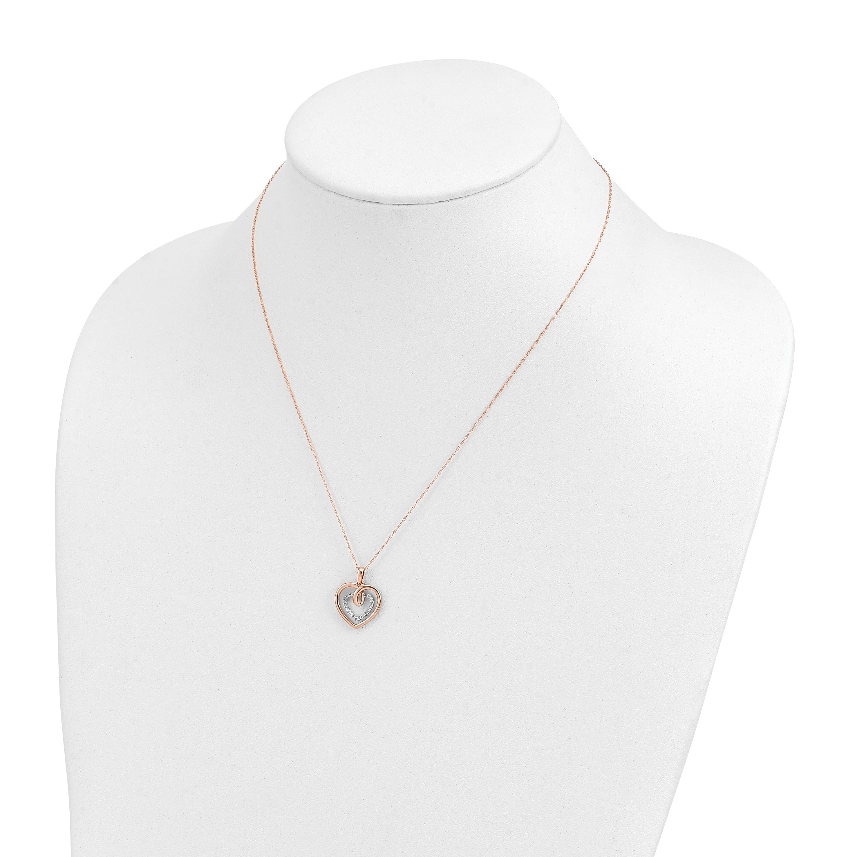 14K Two-Tone Lab Grown Diamond Hearts Necklace