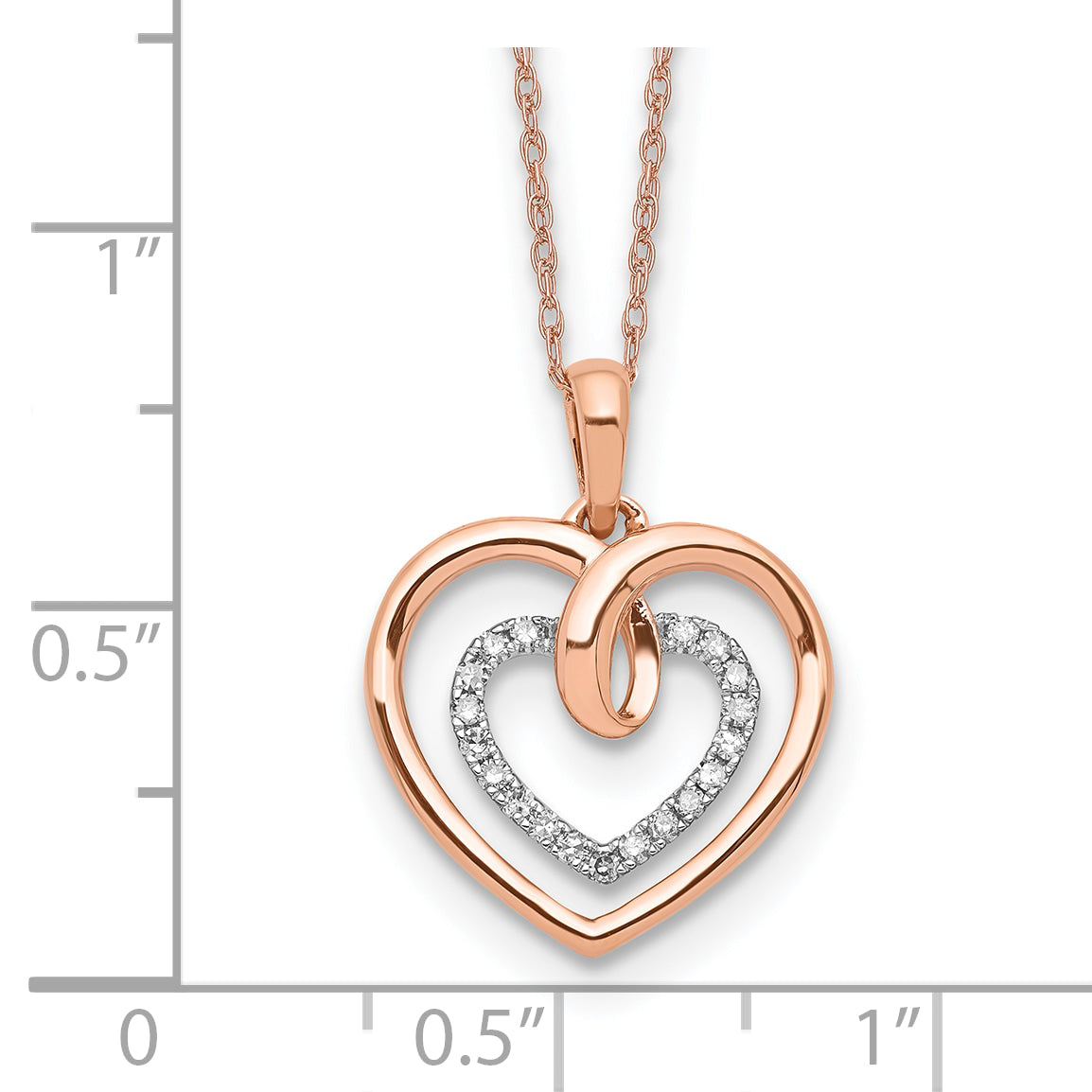 14K Two-Tone Lab Grown Diamond Hearts Necklace