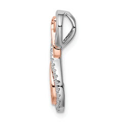 14k Two-tone White and Rose Infinity Diamond Chain Slide