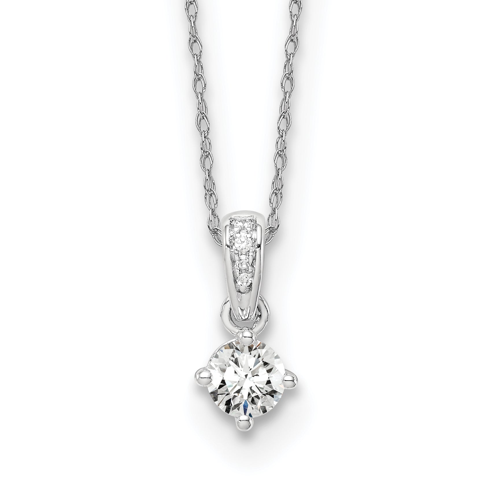 14K White Gold Lab Grown Diamond VS/SI GH, Pendant Necklace