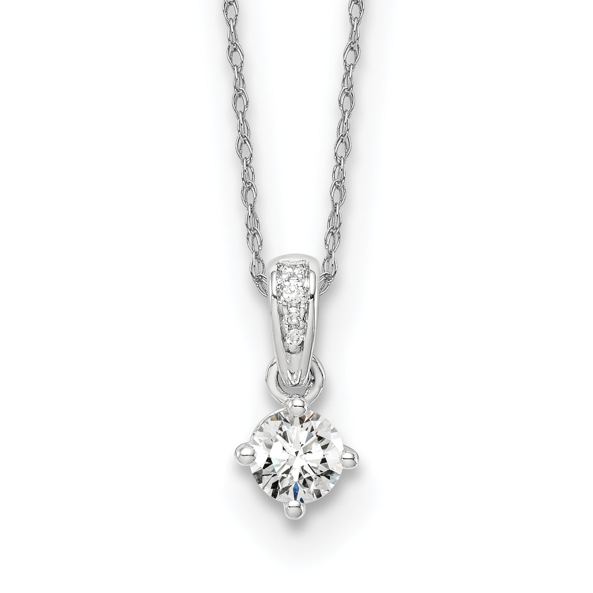 14K White Gold Lab Grown Diamond VS/SI GH, Pendant Necklace