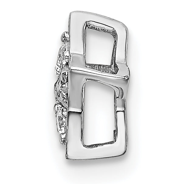 14k White Gold Diamond Star Chain Slide Pendant