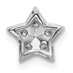 14k White Gold Diamond Star Chain Slide Pendant