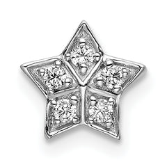 14k White Gold Diamond Star Chain Slide Pendant