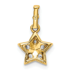 14k Diamond and Yellow Sapphire Star Pendant