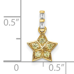 14k Diamond and Yellow Sapphire Star Pendant