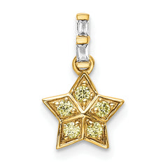 14k Diamond and Yellow Sapphire Star Pendant