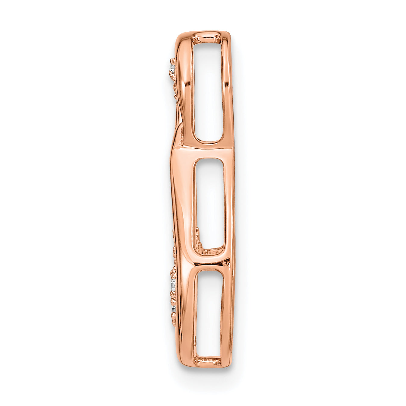 14K Rose Gold Lab Grown Diamond Double Teardrop Chain Slide