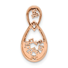 14K Rose Gold Lab Grown Diamond Double Teardrop Chain Slide