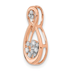 14K Rose Gold Lab Grown Diamond Double Teardrop Chain Slide