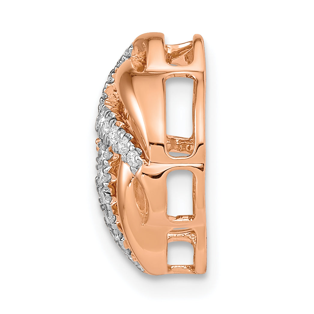 14K Rose Gold Lab Grown Diamond Love Knot Chain Slide