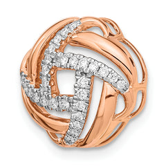 14K Rose Gold Lab Grown Diamond Love Knot Chain Slide