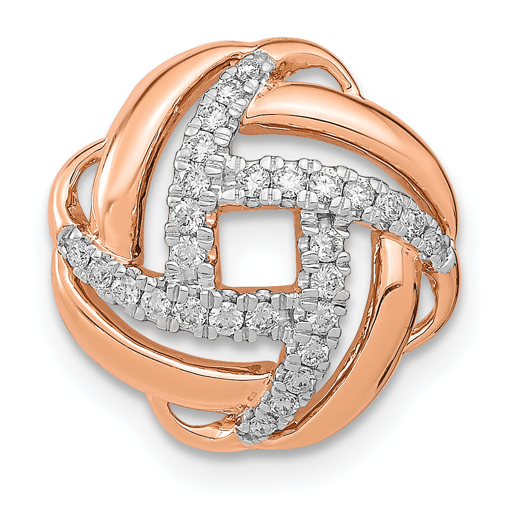 14K Rose Gold Lab Grown Diamond Love Knot Chain Slide