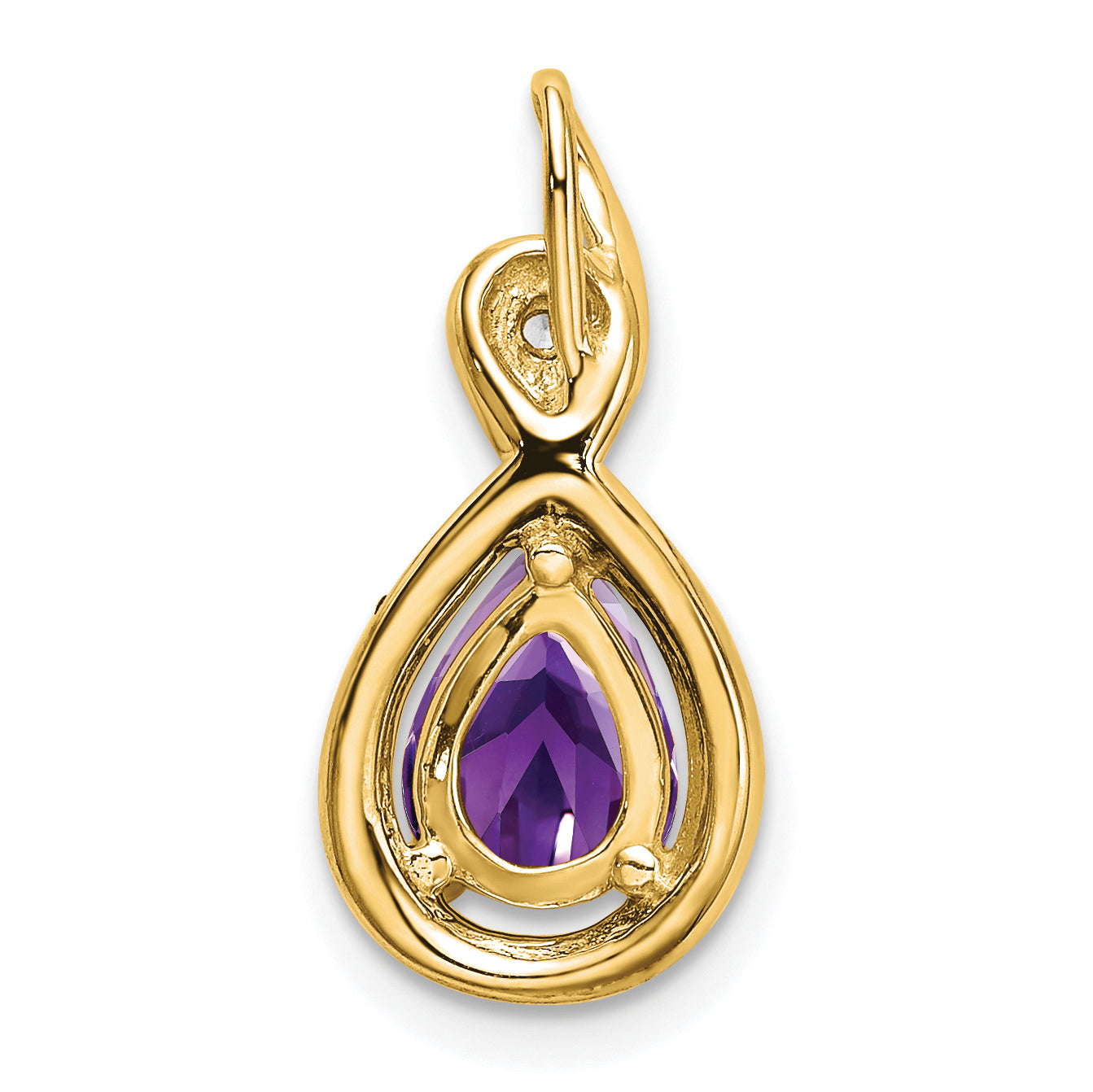 10k Pear Amethyst and Diamond Pendant