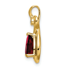 10k Pear Garnet and Diamond Pendant