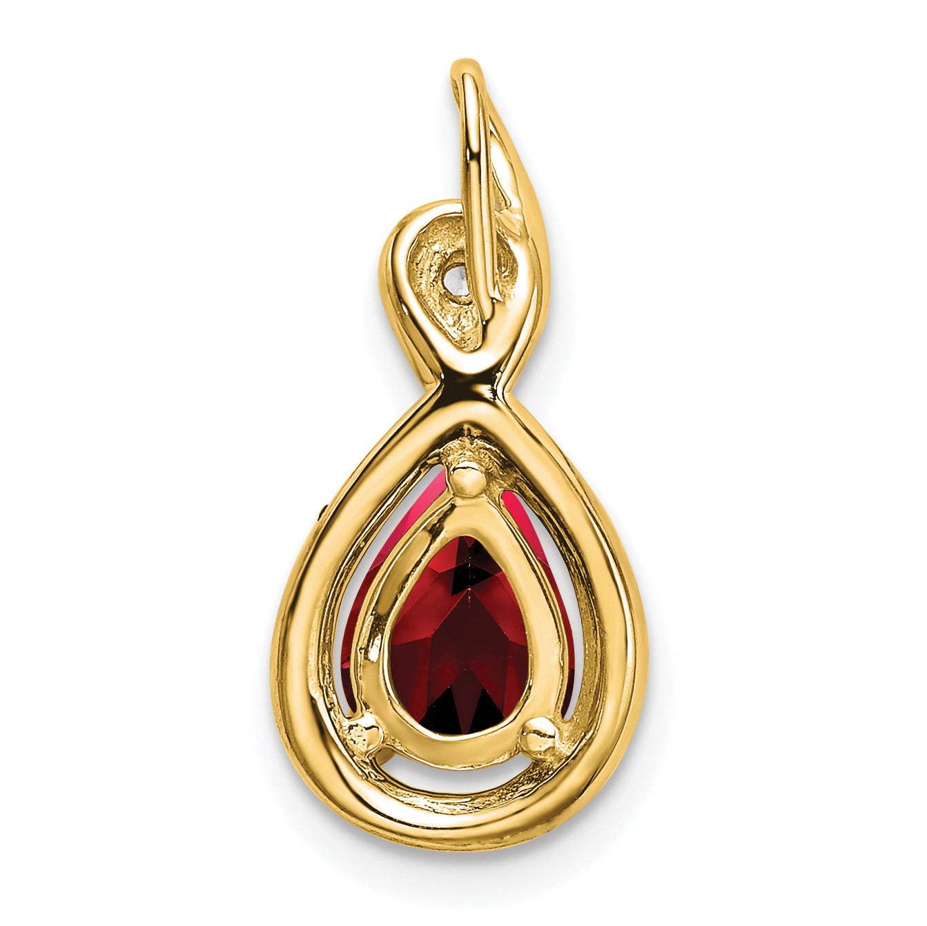 10k Pear Garnet and Diamond Pendant