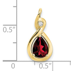 10k Pear Garnet and Diamond Pendant