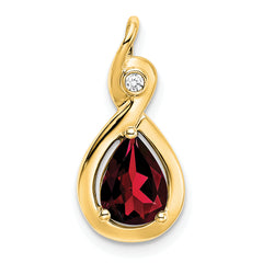 10k Pear Garnet and Diamond Pendant