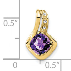 10k Amethyst and Diamond Pendant