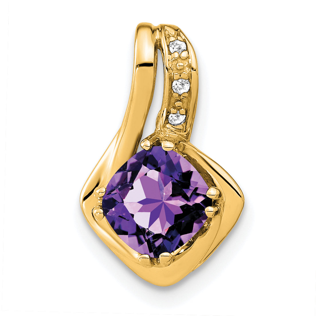 10k Amethyst and Diamond Pendant