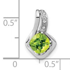 10k White Gold Peridot and Diamond Pendant