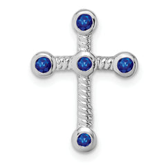 10k White Gold Sapphire Cross Chain Slide