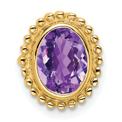 10k Oval Amethyst Chain Slide