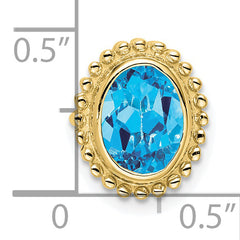 10k Oval Blue Topaz Chain Slide