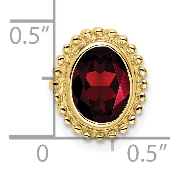 10k Oval Garnet Chain Slide