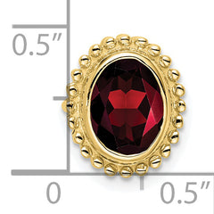 10k Oval Garnet Chain Slide