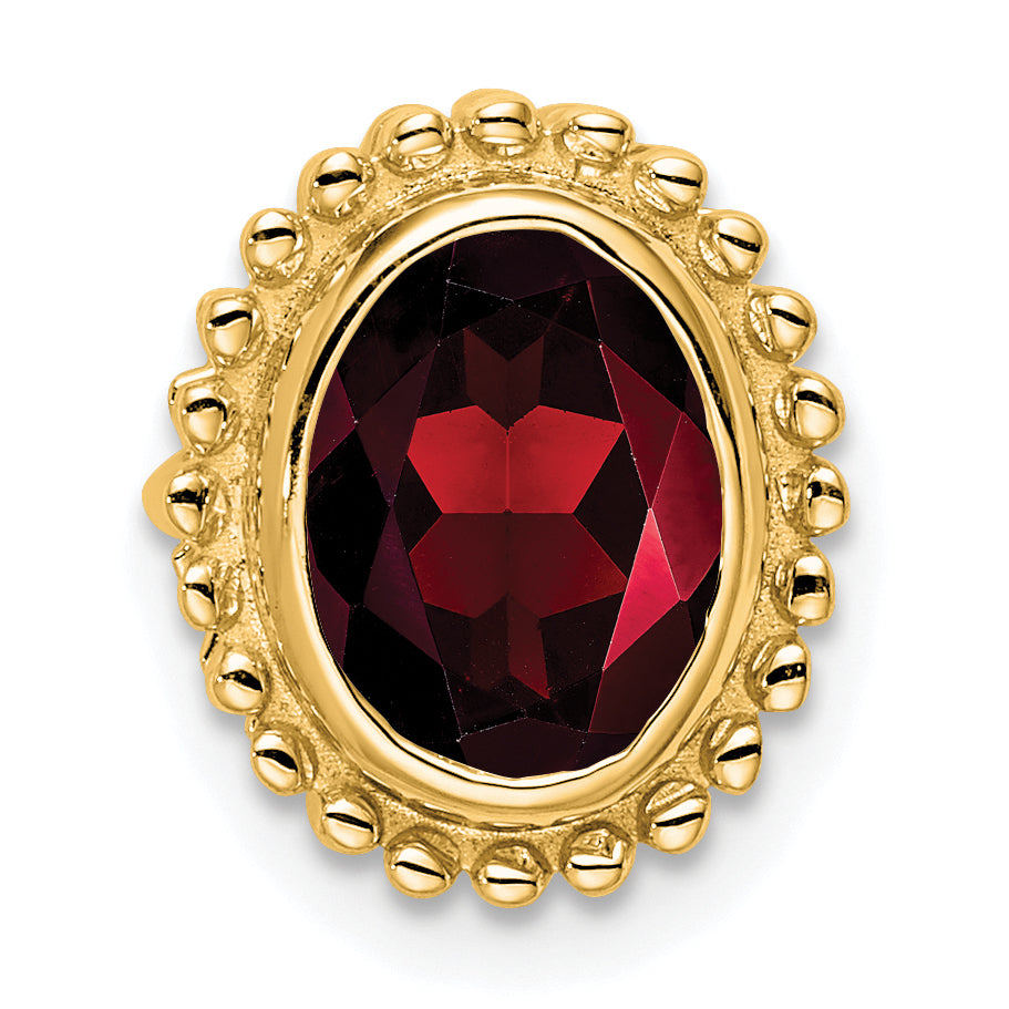 10k Oval Garnet Chain Slide