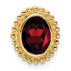 10k Oval Garnet Chain Slide