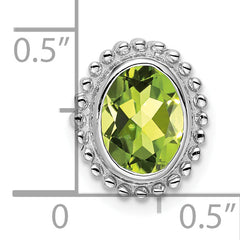 10k White Gold Oval Peridot Chain Slide