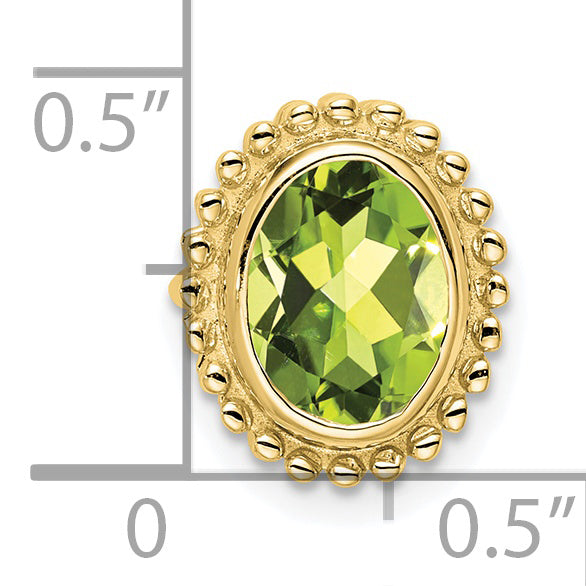 10k Oval Peridot Chain Slide