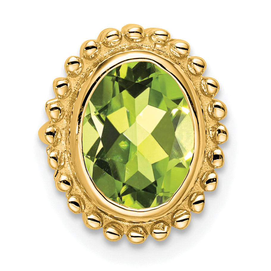 10k Oval Peridot Chain Slide