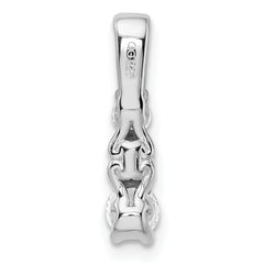 14K White Gold Lab Grown Diamond 3-stone Pendant