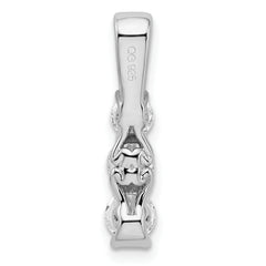 14K White Gold Lab Grown Diamond 3-stone Pendant