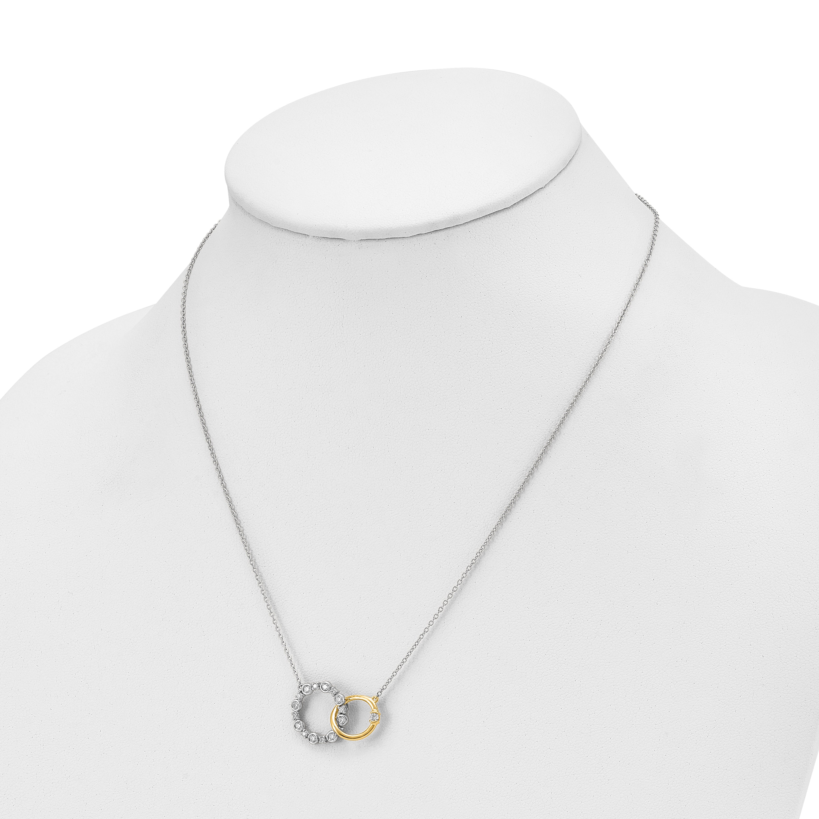 14K Two-Tone Lab Grown Diamond VS/SI GH, Circle Interlocking Necklac