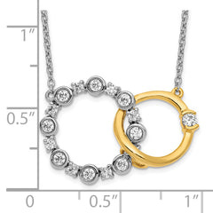 14K Two-Tone Lab Grown Diamond VS/SI GH, Circle Interlocking Necklac