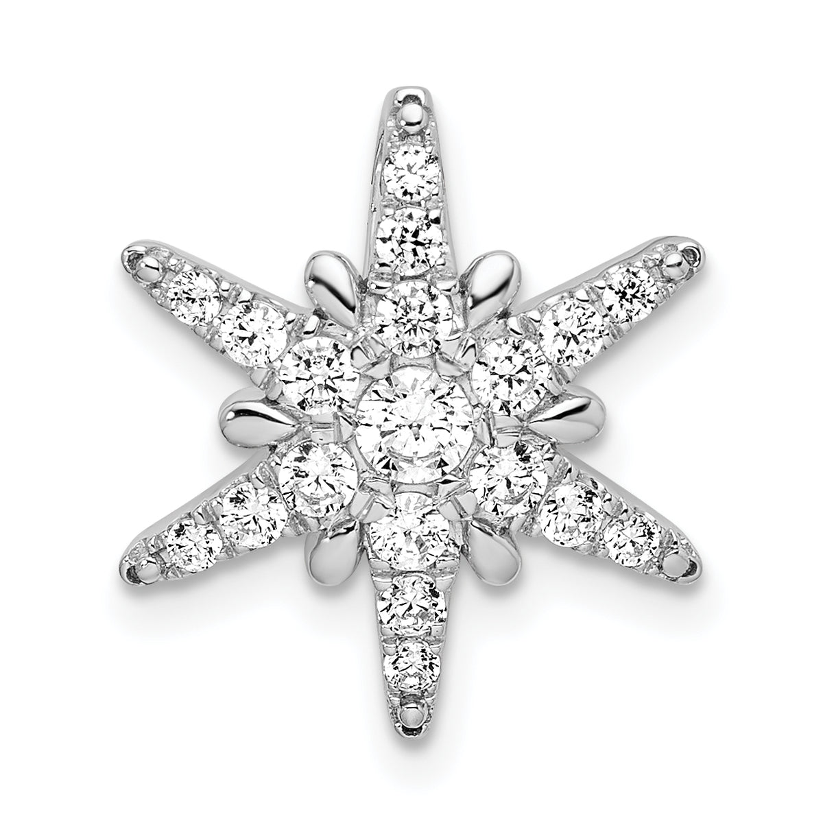 14K White Gold Lab Grown Diamond VS/SI GH, Star Pendant