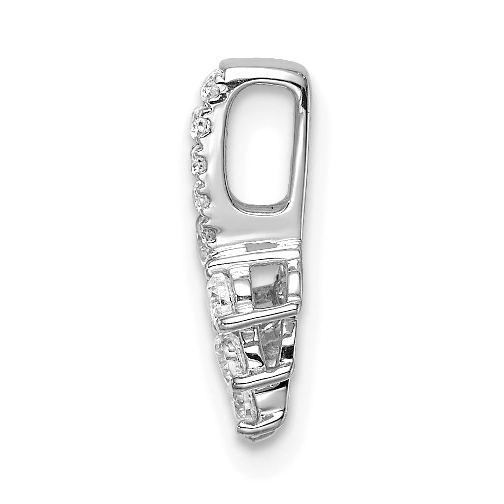 14K White Gold Lab Grown Diamond VS/SI GH, Small Leaf Chain Slide